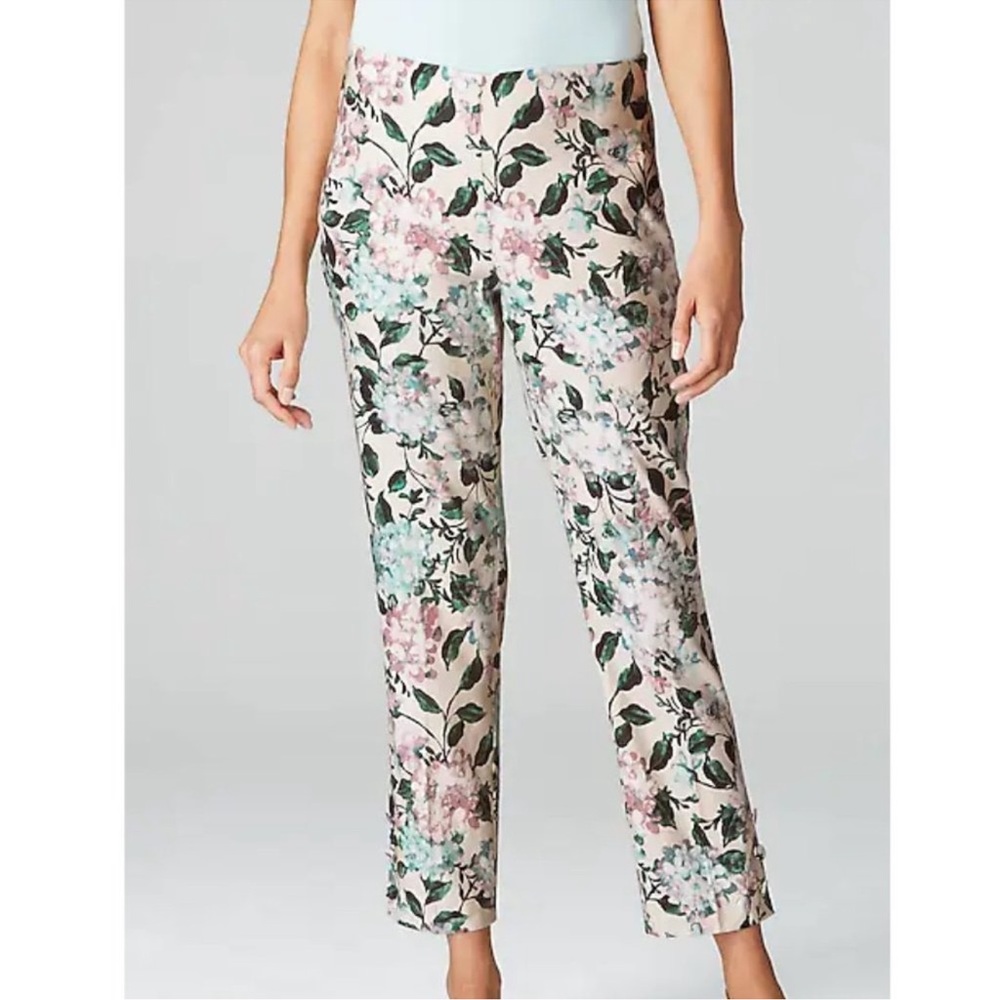 J. Jill Linen-Stretch Button-Hem Ankle Pants SZ M NWT
